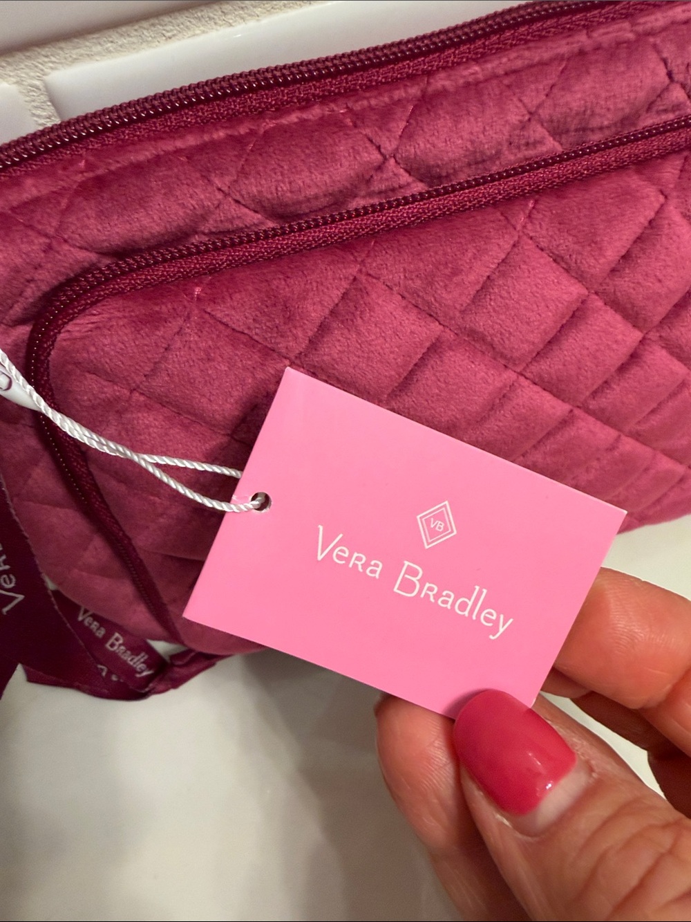 Vera Bradley Magenta Quilted Zip Cosmetic Pouch NWT - Picture 6 of 6